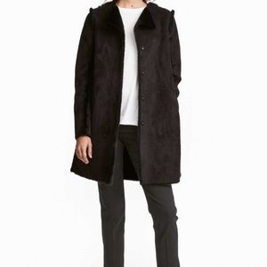 H&M Coat in Faux Suede with Faux Fur Lining